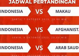 Jadwal Bola Indonesia Vs Arab Saudi Jam Berapa